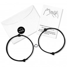 Wilacia Men Valentines Day Gifts for Him Her Couples Gifts for Couples Boyfriend Gifts Bracelets Relationship Matching Bracelet Couples Gifts for Boyfriend Girlfriend Women Men WB002-2 balck