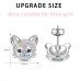 Wilacia Cute Cat Stud Earrings for Girls Hypoallergenic Cat Cubic Zirconia Earrings for Women Teens Girls Cat Lovers WB003-cat