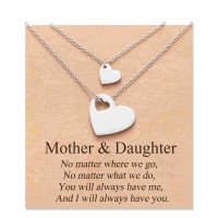 Wilacia Mum Gifts from Daughter Mother and Daughter Necklace Mother Daughter Gifts from Mum Heart Matching Jewelry Gifts for Mum from Daughter WB004-mother2