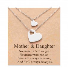 Wilacia Mum Gifts from Daughter Mother and Daughter Necklace Mother Daughter Gifts from Mum Heart Matching Jewelry Gifts for Mum from Daughter WB004-mother2